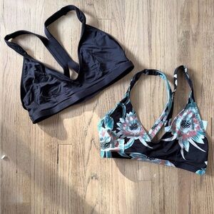 Floral and Black Sports Bras